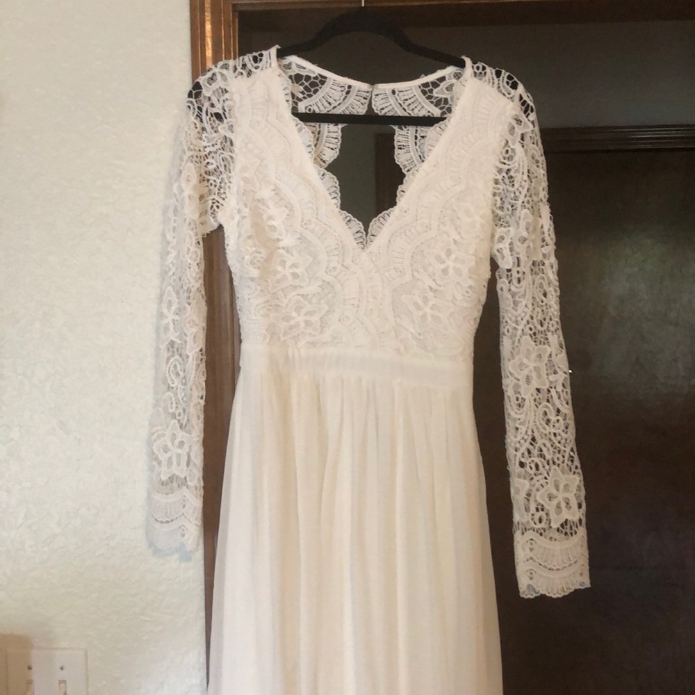 LuLus all white bridesmaid/formal/wedding dress!
